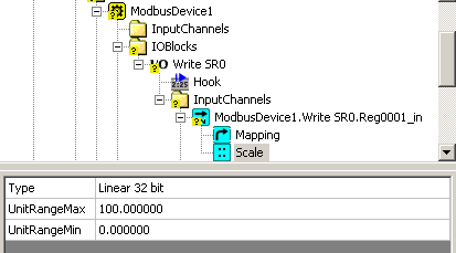 Linear 16 bit wartości podawane na kanał input z zakresu UnitRangeMin UnitRangeMax skalowane są na wartości zakresu rejestru 16 bitowego Linear 32 bit wartości