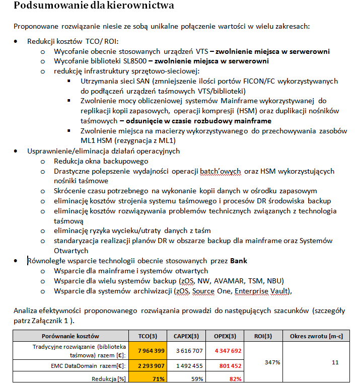 Metodyka realizacji projektów Wstępna ilościowa analiza istniejącego rozwiązania i oszacowanie zakresu i benefitów transformacji Pełna analiza istniejącego środowiska celem przygotowania tzw.