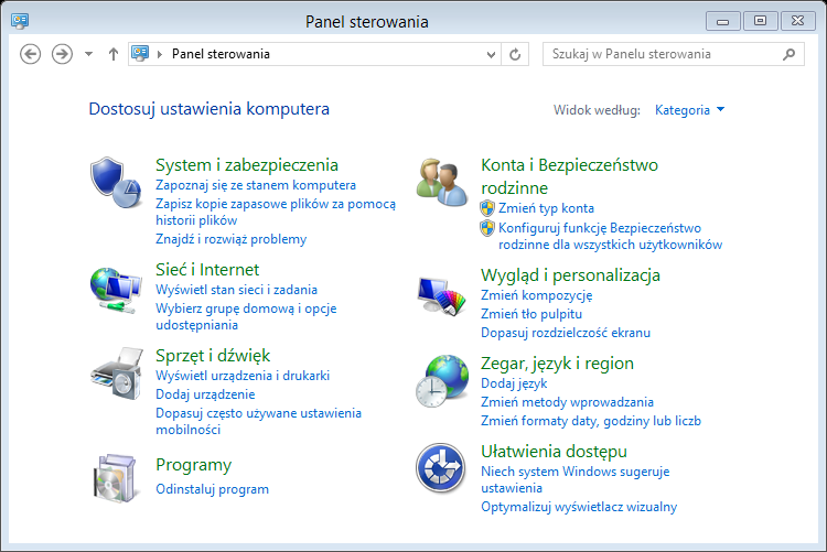 Panel sterowania to zestaw narzędzi do zarządzania komputerem.