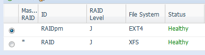 Na przykład, system utworzył 2 woluminy RAID z ID RAIDpm i RAID. Następnie pojawiły się 2 foldery kosza, jako _NAS_Recycle_RAID i _NAS_Recycle_RAIDpm.