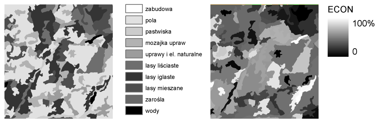 ekologicznych. Podstawową miarą kontrastu jest indeks kontrastu na granicach (Edge Contrast Index) opisujący sumaryczny kontrast między elementem, a jego otoczeniem.