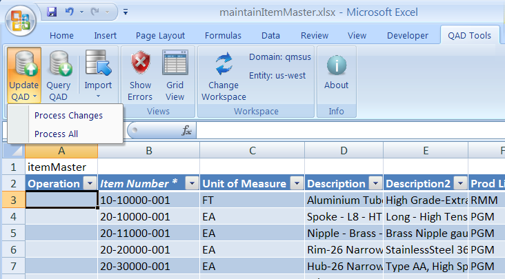 Integracja z MS Excel QXtend