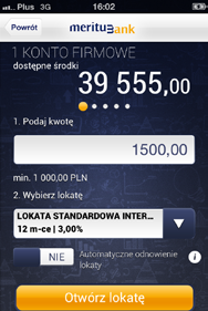 Przewodnk użytkownka Aplkacja Mertum Bank Moblny 23 8.4. Lokaty Aplkacja daje wgląd w posadane lokaty oraz umożlwa otwerane zrywane lokat.