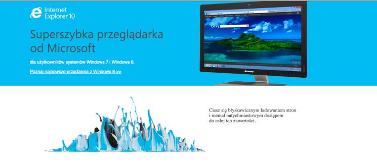 dla firm, która pełniła funkcję informacyjną oraz ułatwiała zakup produktu MS Office. Strona promująca IE10 http://ie10.onet.