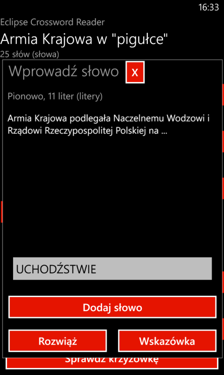 Aplikacji można także używać w trybie off-line.