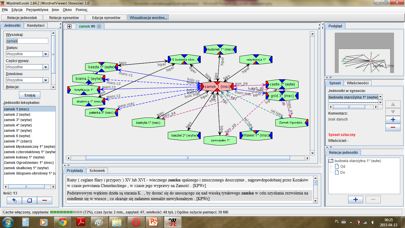 Przeglądanie relacji synsetów