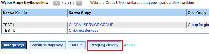 14 W przypadku autoryzacji Użytkownika, który istniał już w systemie, gdy modyfikacji uległy jego dane, Administrator autoryzujący ma możliwość sprawdzenia jakie dane zostały zmienione