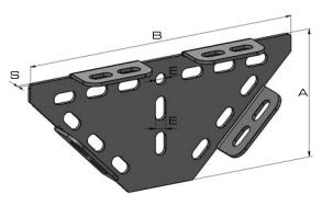 Rys. 5.2. Wymiary trójkąta montażowego zastosowanego do konstrukcji wsporczej. Rys. 5.2. Diagram doboru profili obciążonych siła skupioną działająca na środku szyn montażowych do konstrukcji wsporczej.