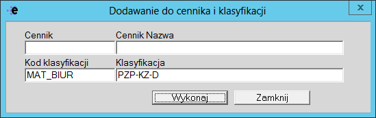 Następnie wykonujemy operację przypisania stawki do indeksu poprzez przycisk [Wykonaj]. W ramach operacji zostanie wyświetlony komunikat o przebiegu operacji.