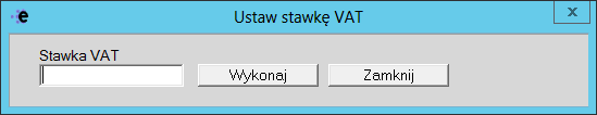 6. Dodanie domyślnej stawki VAT UWAGA: Domyślnie ustawiana jest dla każdego nowego indeksu towarowego stawka podstawowa VAT (23 %).