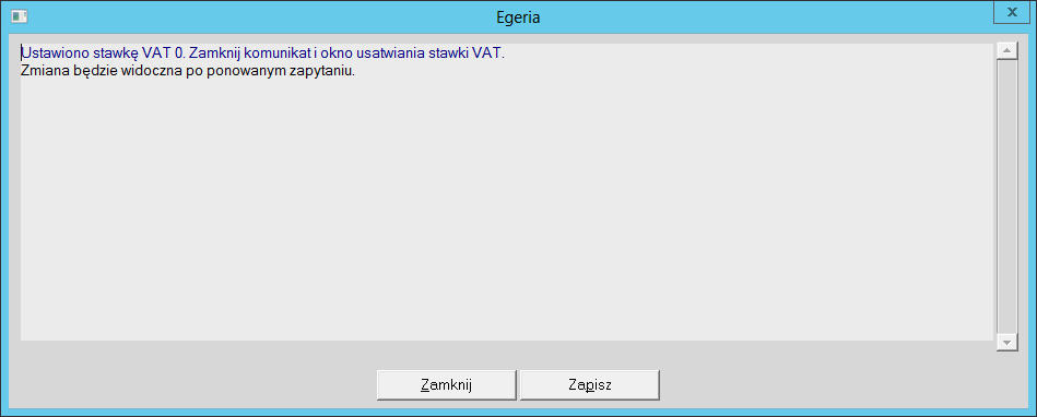 Wybór stawki z listy zatwierdzamy przyciskiem [Wybierz]. Następnie wykonujemy operację przypisania stawki do indeksu poprzez przycisk [Wykonaj].