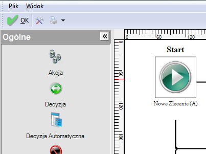 Algorytmy Action zakładka pozwala na wprowadzenie algorytmu jaki zostanie wprowadzony do metody Action w definicji taska (do elementu węzła) Algorytmy IsEnable - zakładka pozwala na wprowadzenie