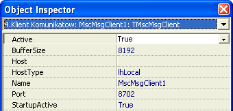 Active - True - włączony, False - wyłączony ActiveDbf - jeśli True to zapisuje logi do pliku DBF ActiveTxt - jeśli True to zapisuje logi do pliku tekstowego BufferSize - rozmiar bufora FileNameDbf -