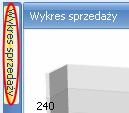 Str. 82 Moduł Faktury v. 2010 poprzednim. Panel wykresu rozwijany jest za pomocą pionowego przycisku Wykres sprzedaży.