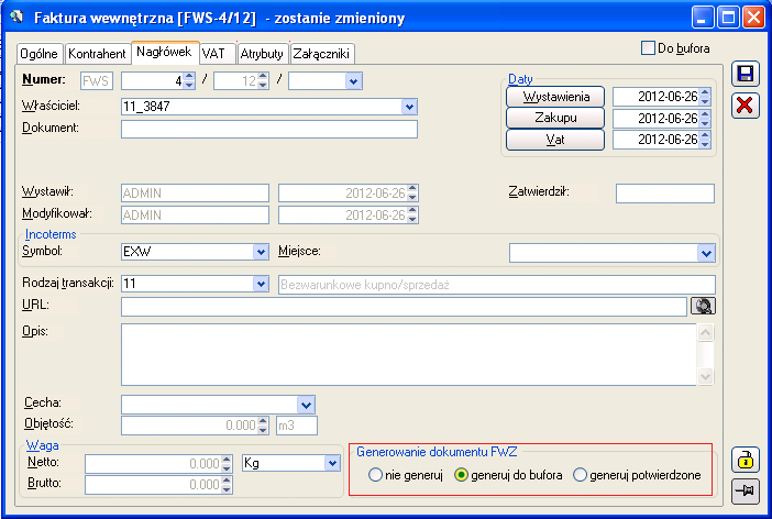 Automatyczne generowanie faktur wewnętrznych zakupu Od wersji 11.0 Systemu Comarch ERP XL możliwe będzie automatyczne generowanie faktur wewnętrznych zakupu do dokumentów FWS.