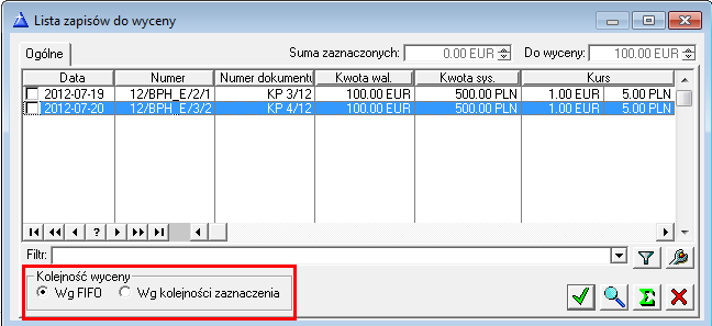 Rysunek 65 Lista zapisów do wyceny 1.1.3.