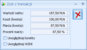 FA/PA z pobraniem zapisanych do bufora lub na stałe FA/PA z rezerwacją po przekształceniu do WZ Marża wyliczana jest metodą w stu albo od stu w zależności od parametru Procent marży obliczany metodą