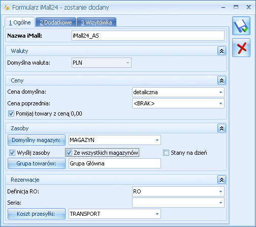 7 Współpraca z Comarch ERP imall24 Comarch ERP Optima współpracuje wirtualną galerią handlową: Comarch ERP imall24.