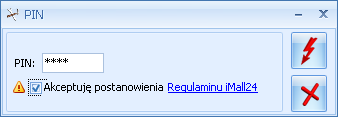 Konfiguracji firmy/ Ogólne/ e-sklep/imall24 w sekcji imall24/ Ogólne należy przypisać pozycję usługową z cennika wykorzystywaną w imall24.