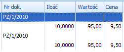 16.6.1.2 Okno wyboru partii dla korekty ilości dokumentów rozchodowych (WZ, RW, MM, FA/PA z pobraniem) Rys.