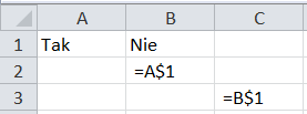 Kopiowana formuła z adresowaniem względnym Adresowanie bezwzględne to odwołanie do komórki w określonej lokalizacji.