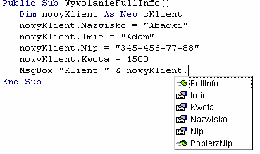 103 Oczywiście można zwiększyć liczbę metod klasy definiując odpowiednie funkcje.