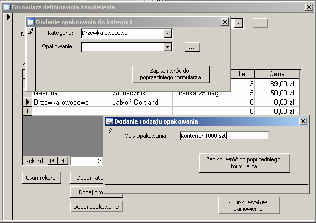 255 DoCmd.GoToRecord Set ctl = Forms!frmOpakowanieKategoria.cboOpakowanie ctl.requery DoCmd.Close 'acform, "frmkategorie", acsaveno Exit Sub End If errhandler: If Err.