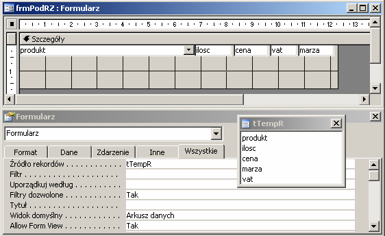 262 budowaniu podformularza dla formularza zakupów.