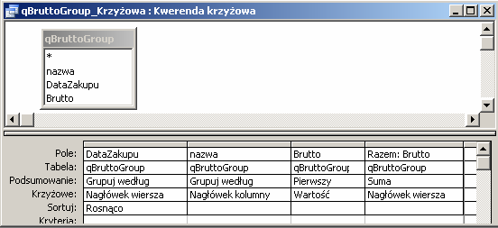 29 Kwerendy krzyżowe Zadaniem tego typu kwerend jest zwrócenie wybranej informacji w formie, która ułatwia analizę danych.