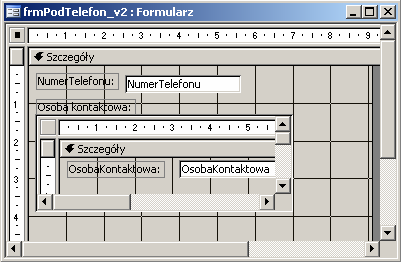 51 Kolejny krok to utworzenie nowego formularza dla zaprezentowania telefonów kierunkowych, tym razem formularz ten będzie zbudowany jako formularz złożony, w formularzu głównym będziemy pokazywać