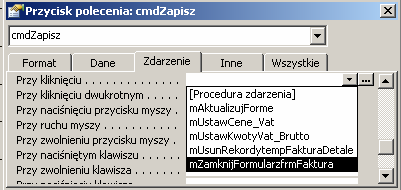 64 Pozostaje nam jeszcze przypisanie utworzonego makra do zdarzenia Przy kliknięciu przycisku