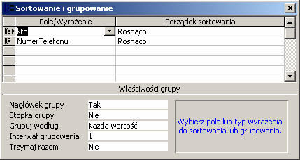 68 W naszym przypadku, korzystając z menu Widok, włączymy jeszcze widok Nagłówka/Stopki raportu, w nagłówku raportu umieścimy po prostu etykietę będącą tytułem raportu, także datę jego wydrukowania.