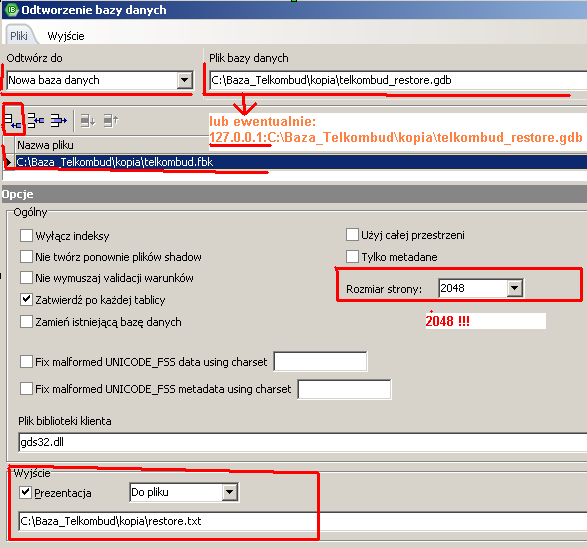 gbak:closing file, committing, and finishing. 99659264 bytes written Wskazuje ona że proces backup u zakończył się powodzeniem.