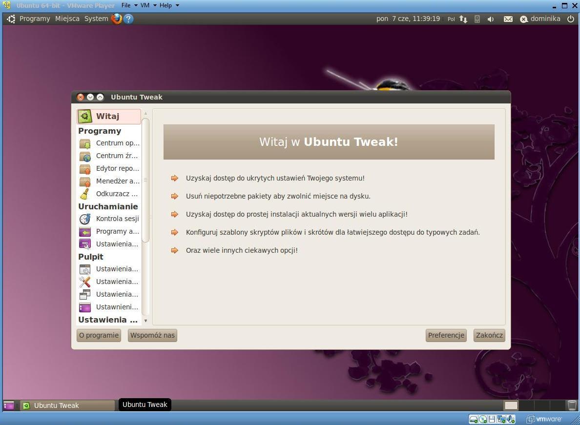 Ubuntu Tweak. Ubuntu Tweak www.slow7.pl 54 Ubuntu Tweak to bezpłatna aplikacja, za pośrednictwem której możliwe jest dotarcie w łatwy sposób do ukrytych ustawień pulpitu i systemu.