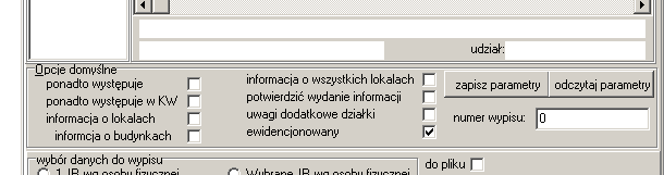 S t r o n a 48 Rysunek 63. Generator wypisów. Aby wydrukować wypis z rejestru gruntów należy wykonać następujące czynności: 1. ustawić opcje domyślne Rysunek 64.