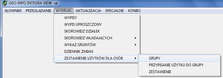 S t r o n a 56 Rysunek 79. Podgląd przypisania użytku do kolumny wykazu gruntów. W wersji GEO-INFO 6 Gamma użytkownik nie może zmienić tego przypisania. Jest możliwe w PODGiK.