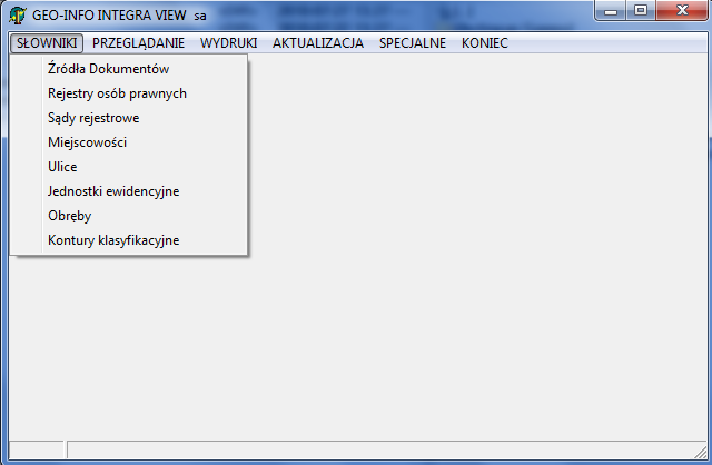 S t r o n a 7 Słowniki są kluczowe dla poprawnego wprowadzania danych. W GEO-INFO 6 Gamma służą do wglądu danych zapisanych w GEO-INFO 6 Integra.
