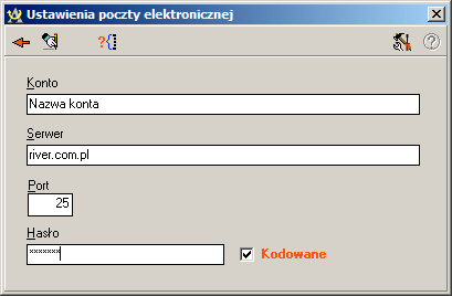 bez uŝycia okna poczty konieczna ręczna konfiguracja konta w programie płacowym. Konfiguracja domyślnego klienta pocztowego nie będzie brana pod uwagę.