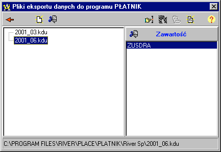 Przygotowanie pliku KDU Pierwszy krok polega na załoŝeniu nowego pliku Programu Płatnika. Z menu wybieramy opcję Zestawienia a następnie Eksport danych do Programu Płatnika ustawienia.