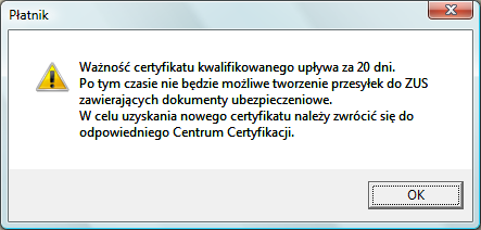 Klucz prywatny ma ustalony okres ważności.