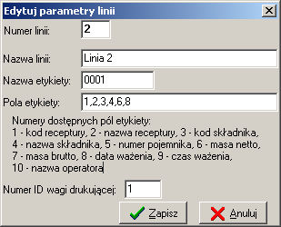 Przycisk Przerwij ręcznie umoŝliwia zmianę stanu waŝonej receptury na przerwany np. po niekontrolowanym zamknięciu programu INTER RC Serwer przy awarii zasilania.