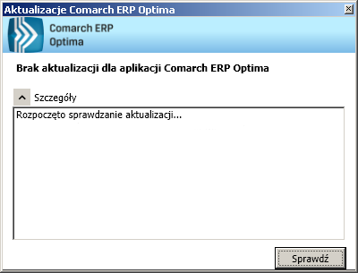 W aplikacji, która pobiera aktualizacje Comarch ERP Optima jest dostępna opcja w menu Przejdź do strony z nową wersją Comarch ERP Optima.