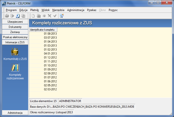 wysyłki do ZUS kompletów korygujących.