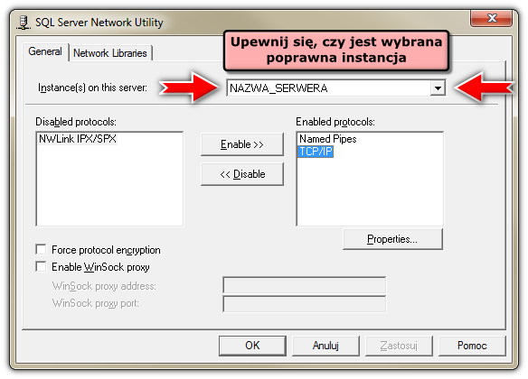 44 Dodatkowe informacje Rys. Główne okno programu SQL Utility. 3. W nowym oknie w polu Default Port pokazany jest dynamicznie utworzony podczas instalacji port, na którym pracuje utworzona baza.