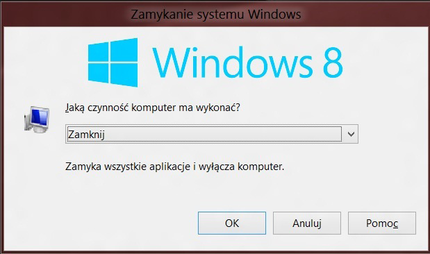 Wyłączanie komputera Wyłączenie notebooka można wykonać na ekranie Start lub z aplikacji pulpitu. 1.