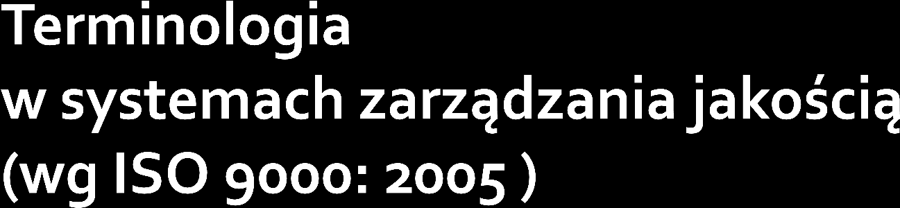 Każda gałąź wiedzy wykształca własne specyficzne terminy - to samo dotyczy jakości i norm ISO serii 9000.