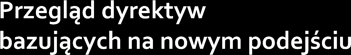 Przyjęcie we Wspólnotach (UE) nowego podejścia do harmonizacji technicznej i normalizacji, następnie uzupełnionego podejściem globalnym - podstawą wielu kolejno opracowywanych dyrektyw (odnoszących