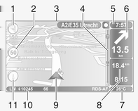 Nawigacja 87 INFORMACJE POKAZYWANE NA WYŚWIETLACZU CD35 BT USB NAVI Informacje pokazywane na wyświetlaczu Ekran menu Ekran menu zawiera następujące elementy: 1. Nazwa menu 2. Element podmenu 3.