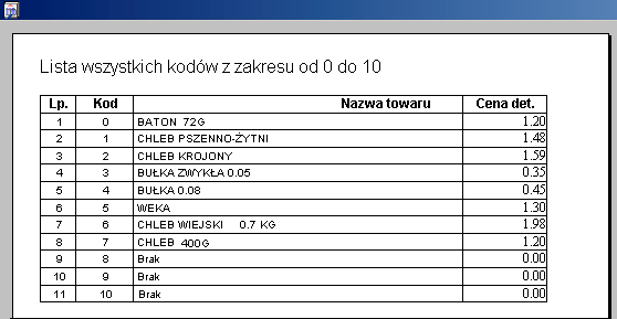 Opcja ta dostępna jest w menu Wydruki/ Zestawienie dokumentów wewnętrznych. Prezentuje zestawienie dokumentów, które zostały zrobione jako PW lub RW. 9.