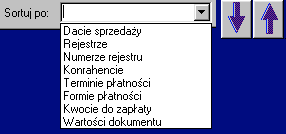 Rys 13 Rys 12 Ponadto wybierając z listy do pola Sortuj po oraz klikając na strzałki znajdujące się obok, program posortuje nam otrzymane w wyniku filtrowania faktury.